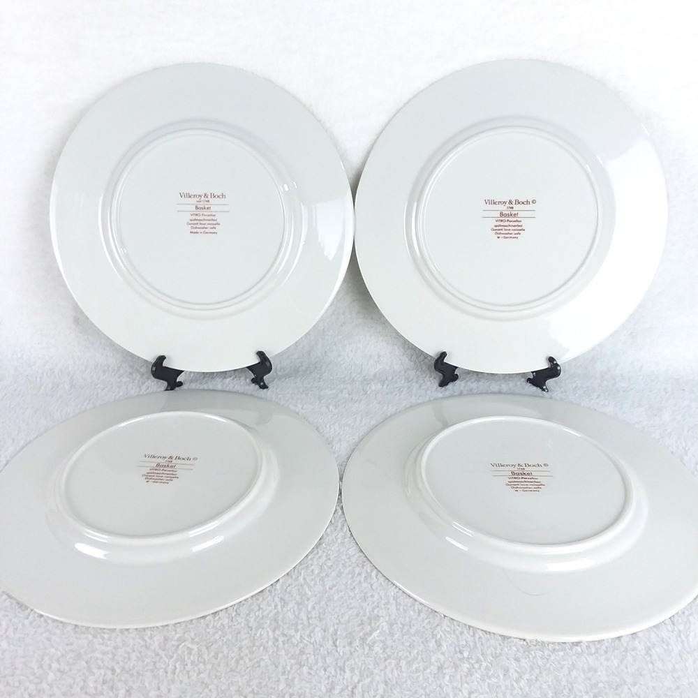 4 Villeroy‎ & Boch Basket Porcelain Dinner Plates 10.5" Germany Discontinued - Picture 3 of 9